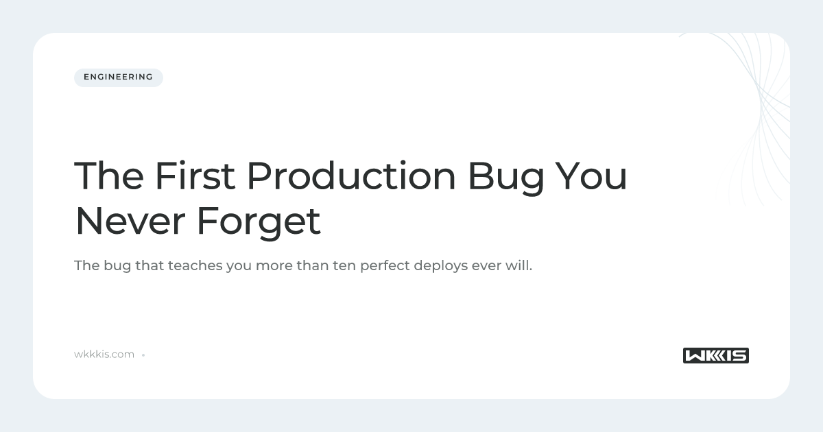 The First Production Bug You Never Forget | Iskhak I.